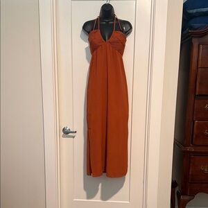 No Boundaries Rust Halter Maxi Dress